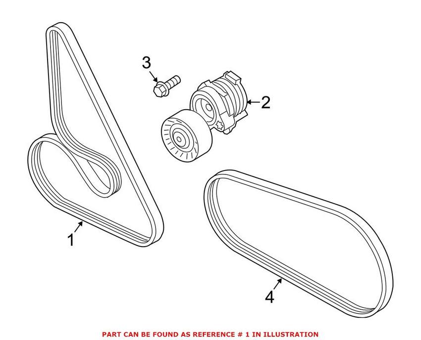 BMW Serpentine Belt Genuine BMW Genuine BMW 11287843246